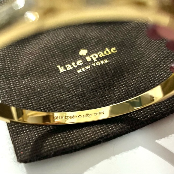 Kate Spade Gold Glitter Bow Bangle Bracelet - Picture 2 of 2